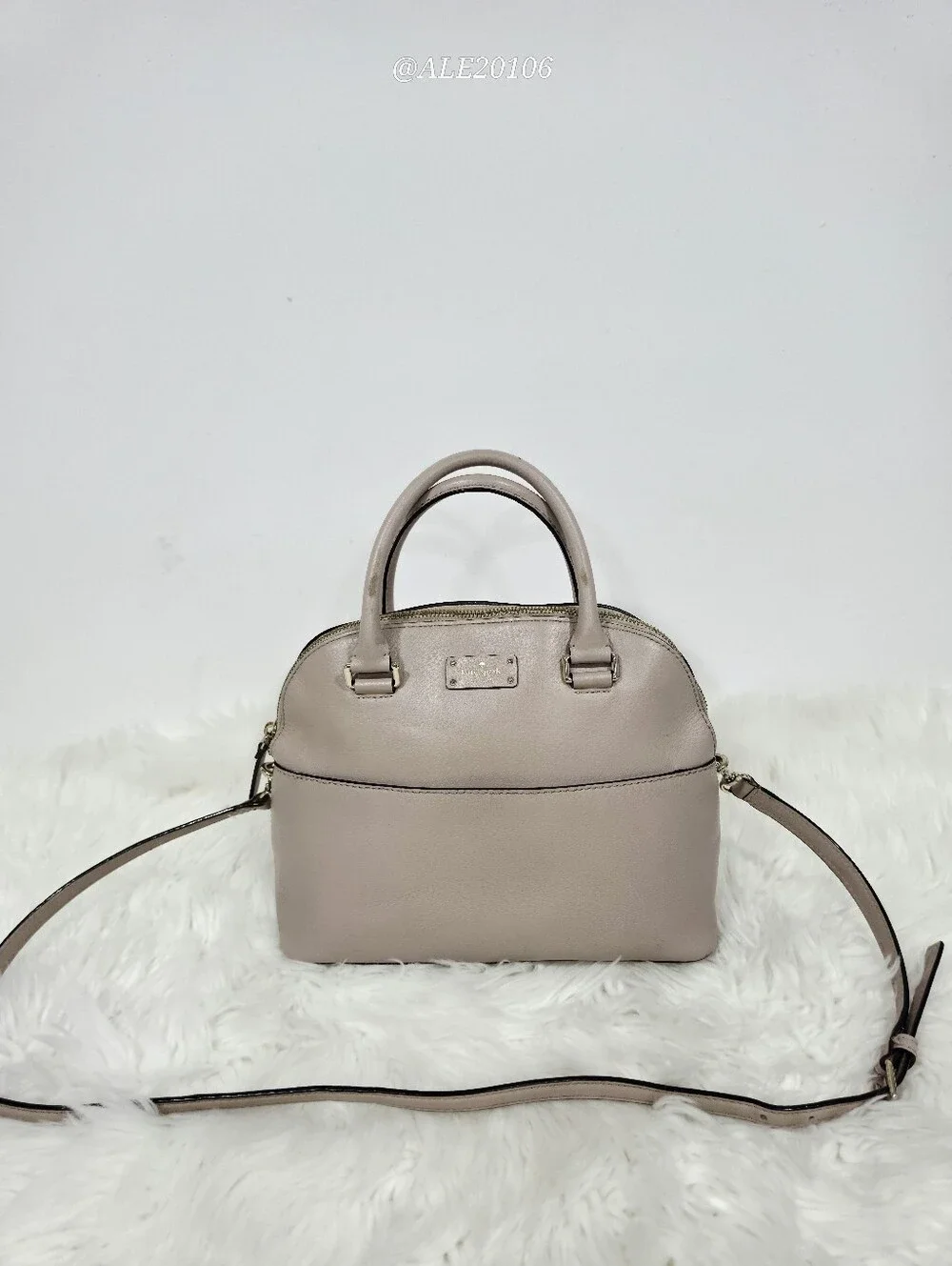 Kate Spade Nude Beige Blush Leather Satchel Crossbody Bag